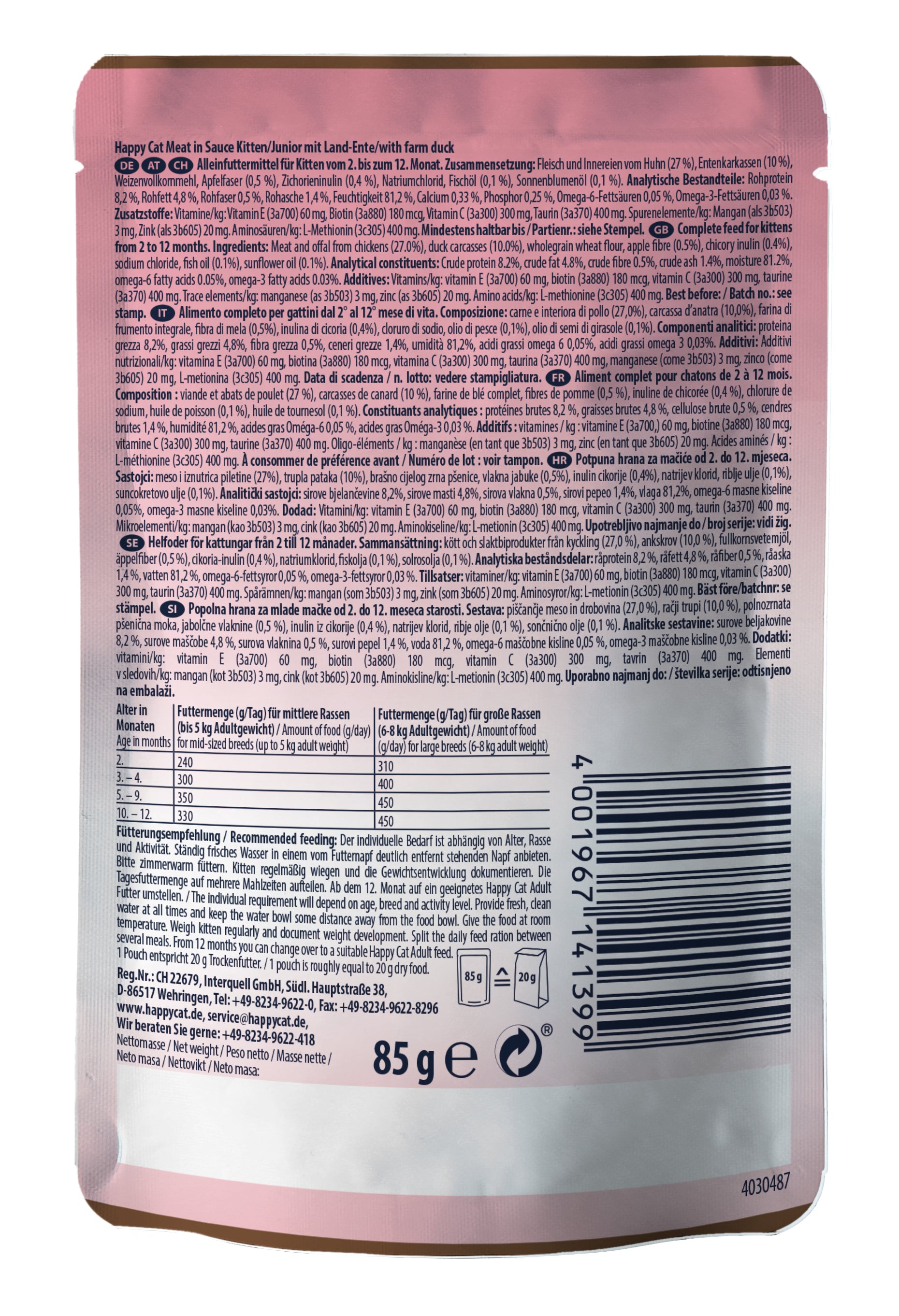 Kitten & Junior Farm Duck Meat in Sauce