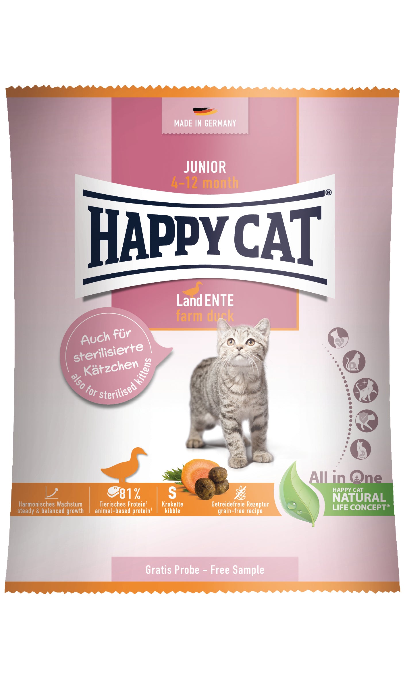 Happy Cat Junior Farm Duck Sample