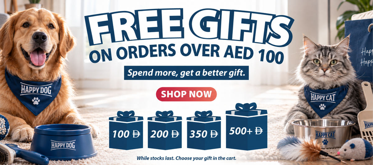 Free gifts on orders over AED 100. Spend more, get a better gift.